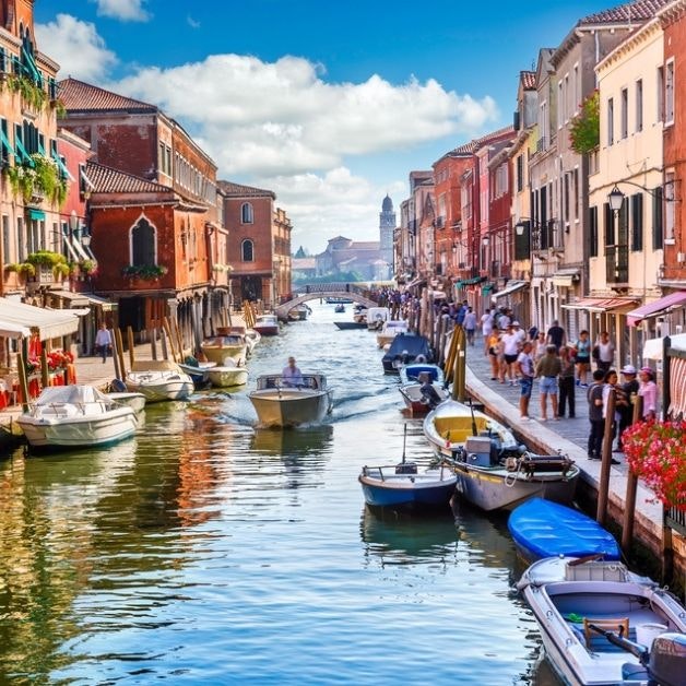 To Venice by canal. Enjoy the most romantic holiday you have ever had. Visit italian canals and sea at the same time.