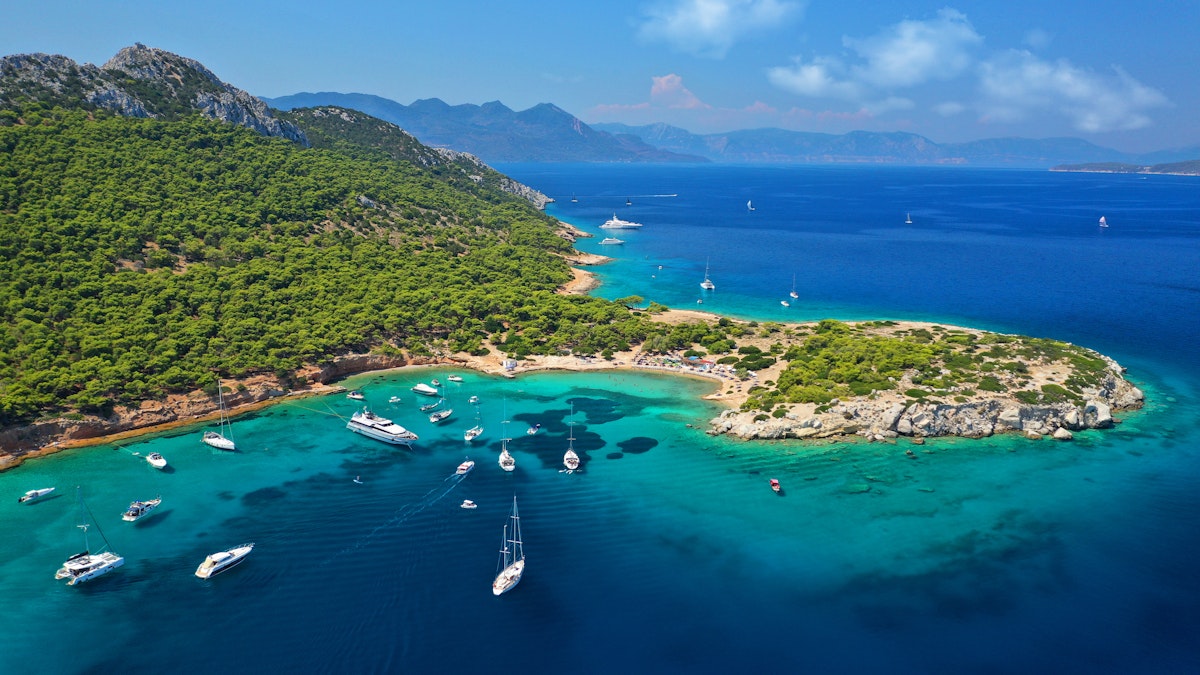 Get ready to embark on an unforgettable journey through the turquoise waters of the Saronic gulf. With its stunning coastline and secluded bays, this paradise is a sailor's dream come true.