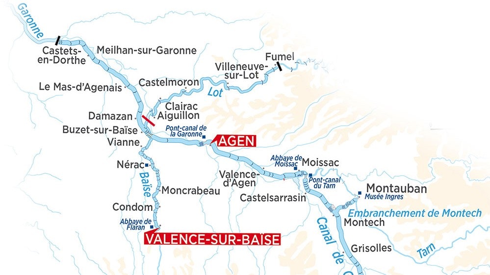Agen – Buzet – La Garonne – Aiguillon – Villeneuve s/Lot a zpět