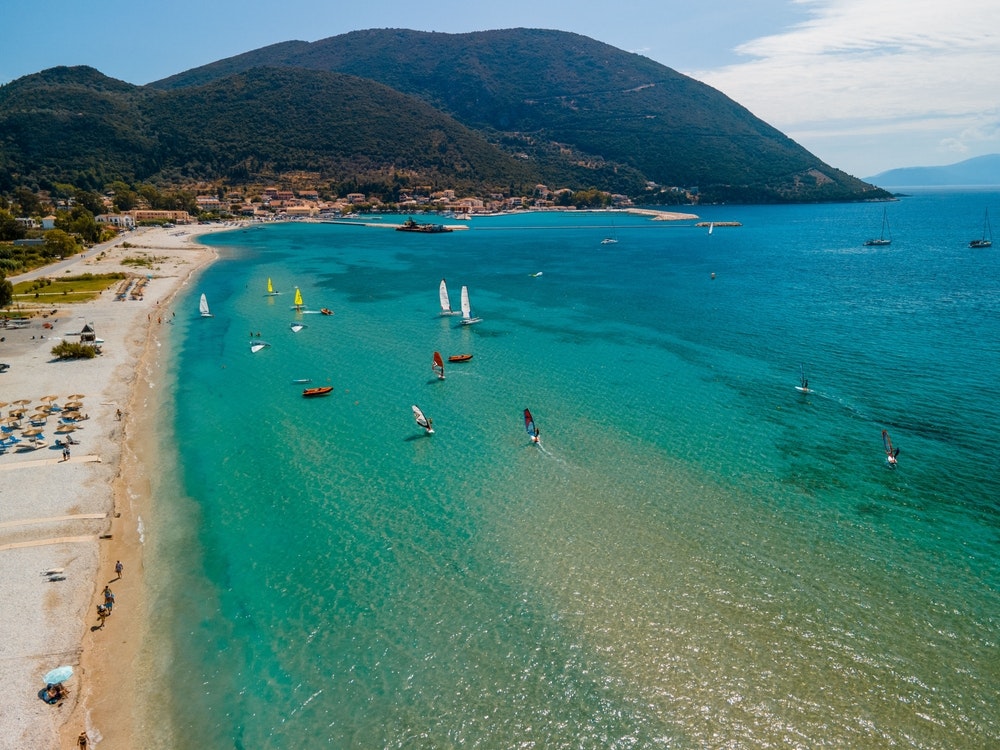 Vasiliki is a paradise for windsurfers, wingsurfers and other water sports enthusiasts.