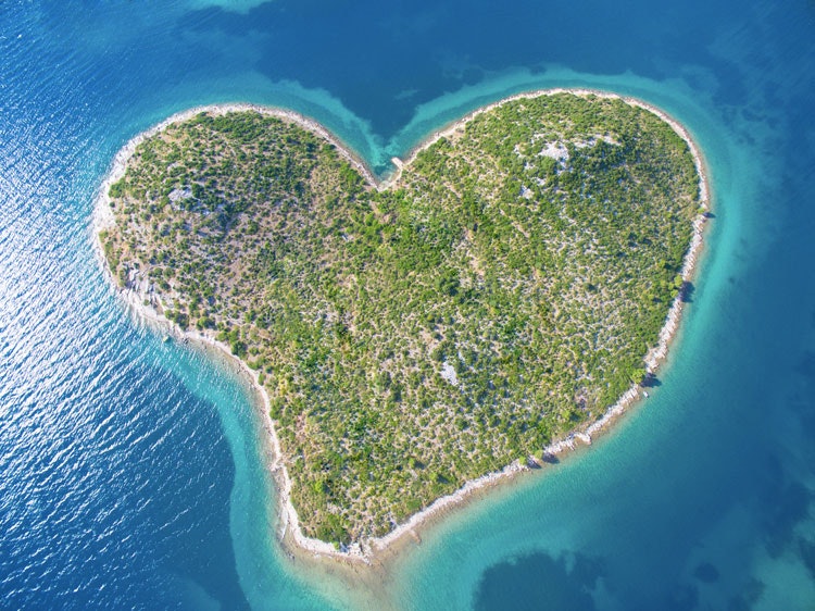 Galesnjak Island is a perfect heart shape
