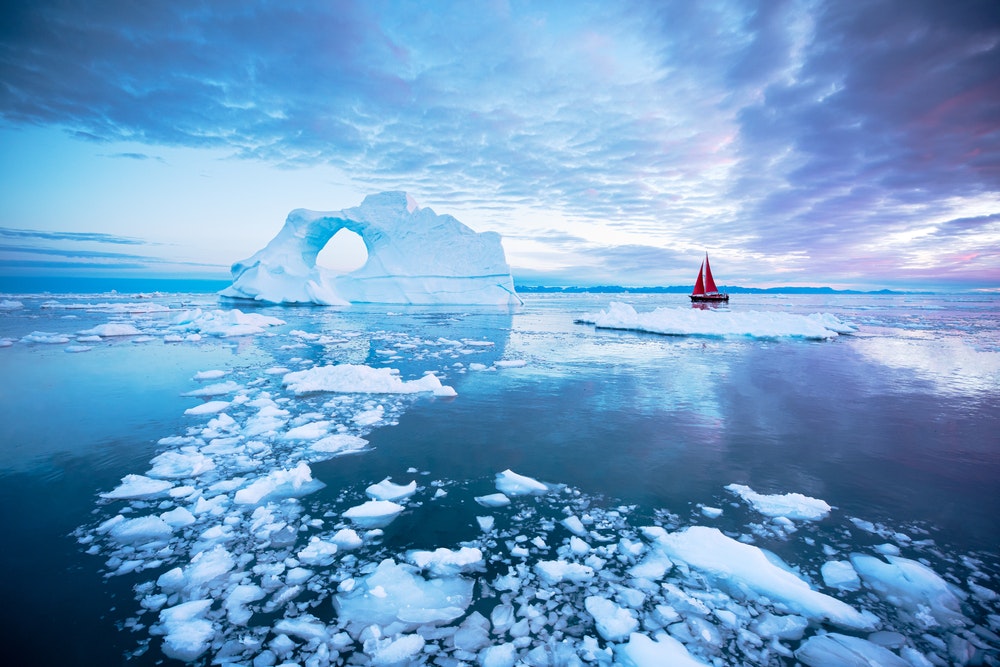 Sailing in polar ice waters