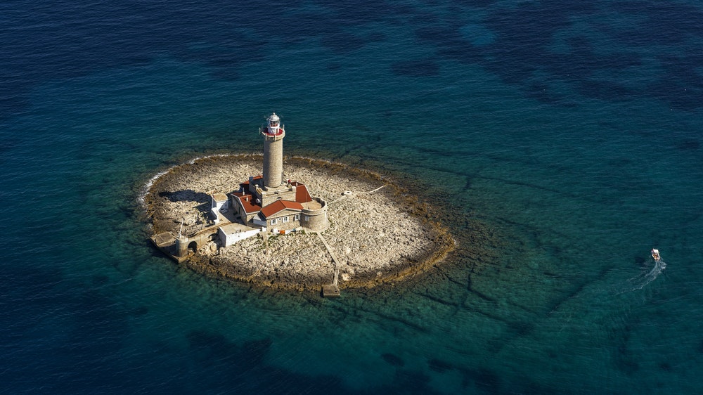 Porer lighthouse in Croatia.