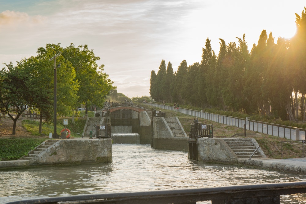 Fonserannes locks on the Canal du Midi