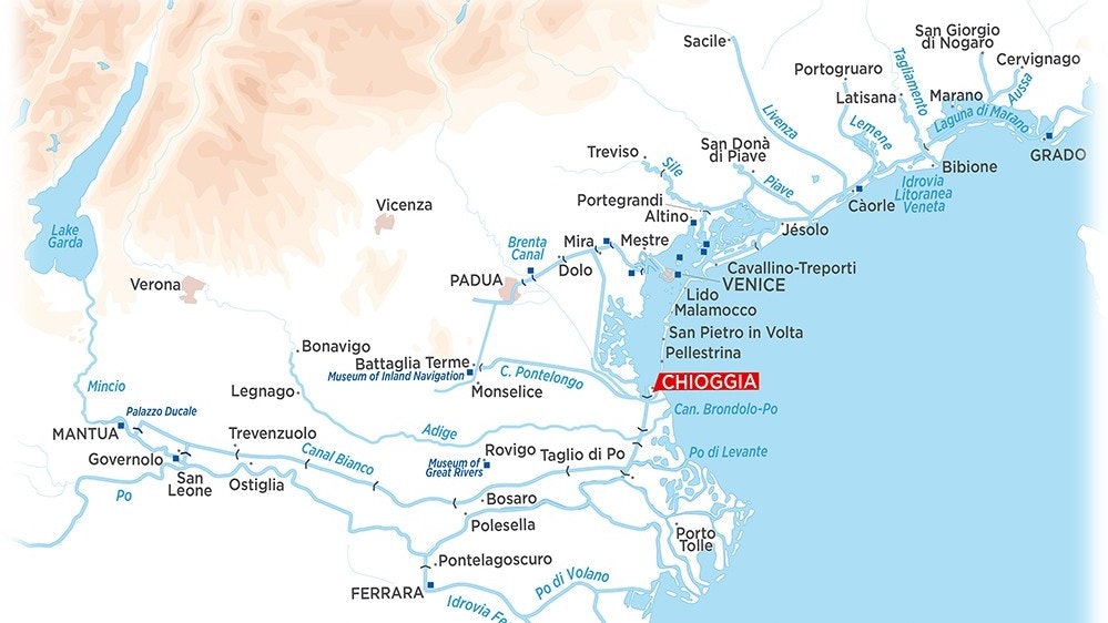 Plavební oblast Choggia, mapa