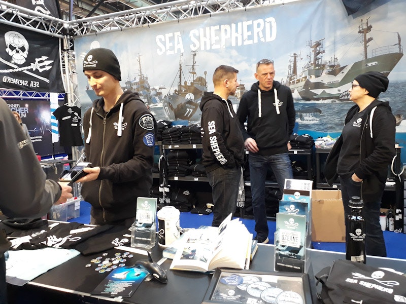 The Sea Shepherd booth has traditionally attracted a lot of interest