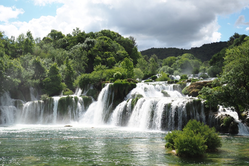 Skradin waterfalls in Krka National Park.