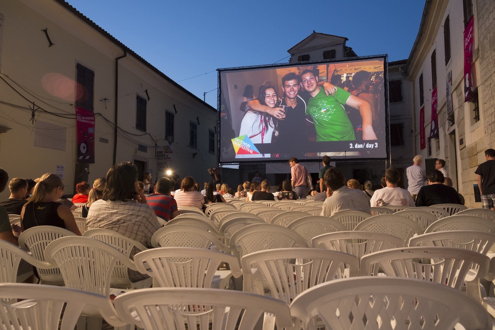 Evening film screening at the Motovun Film Festival.