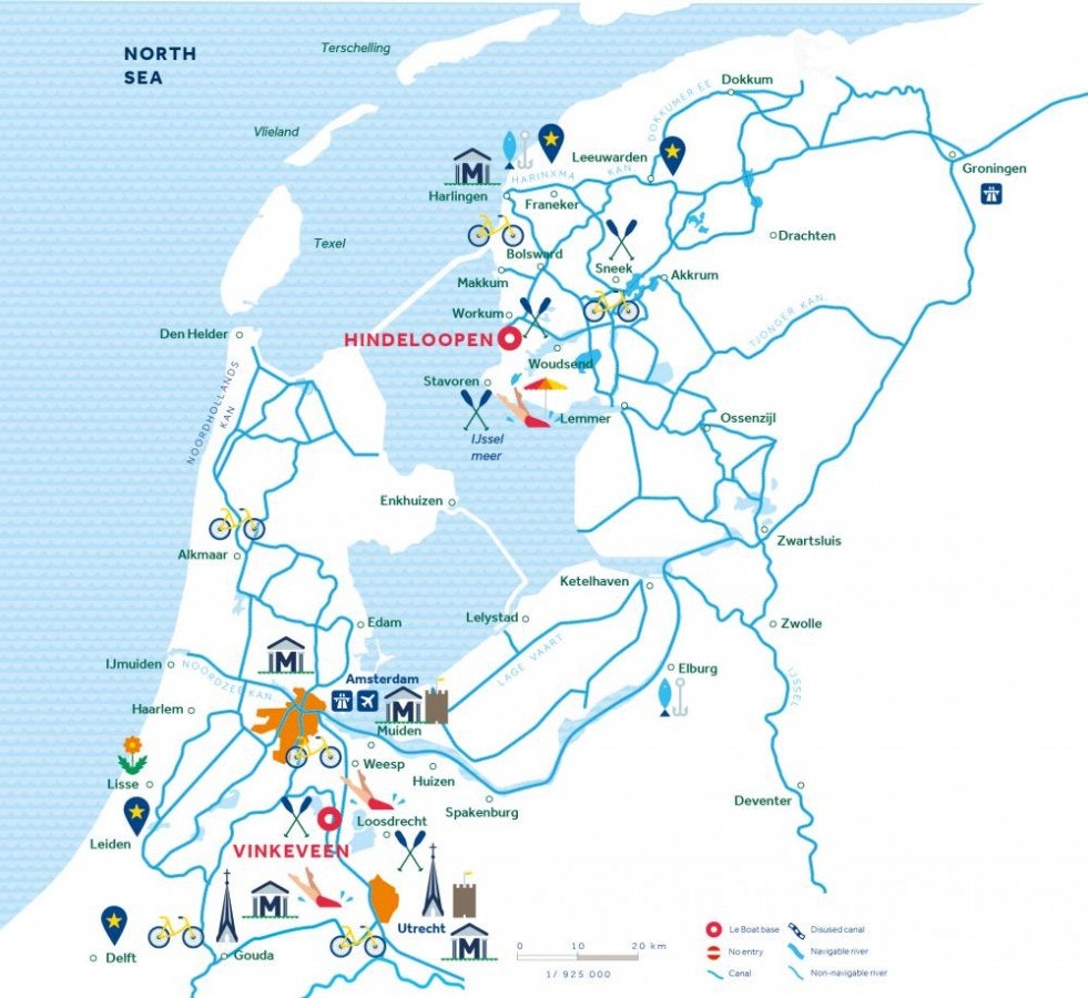 Χάρτης της περιοχής ιστιοπλοΐας γύρω από το Hindeloopen