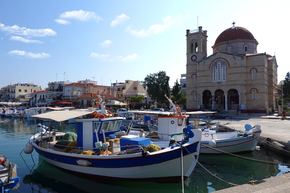 The port on the island of Aegina.