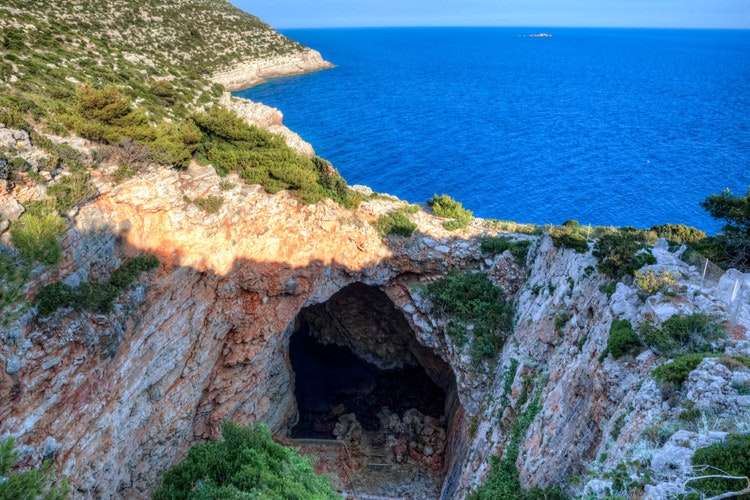 Odysseus Cave from the Mainland