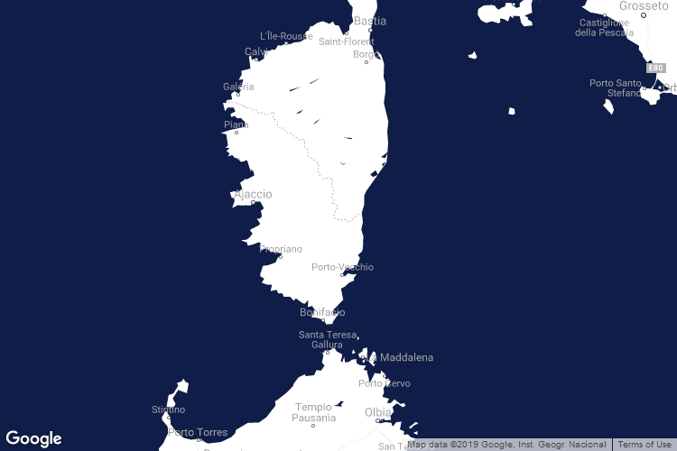 kart over Korsika