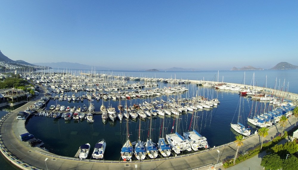 Turgutreis, Bodrum D-Marin marina and yachts and sailing boats.