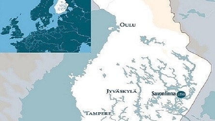Finlandiya, Savo bölgesindeki yelken alanının haritası
