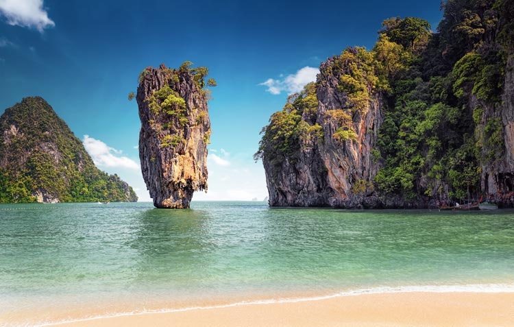 Steinformasjoner på James Bond Island, Thailand