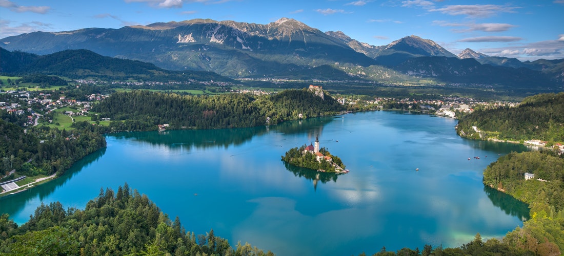 Jezero Bled v létě