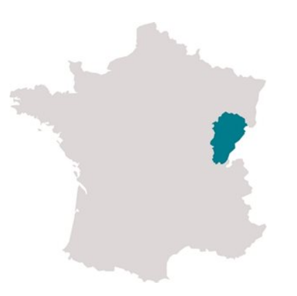 Mapa oblasti Franche Comté