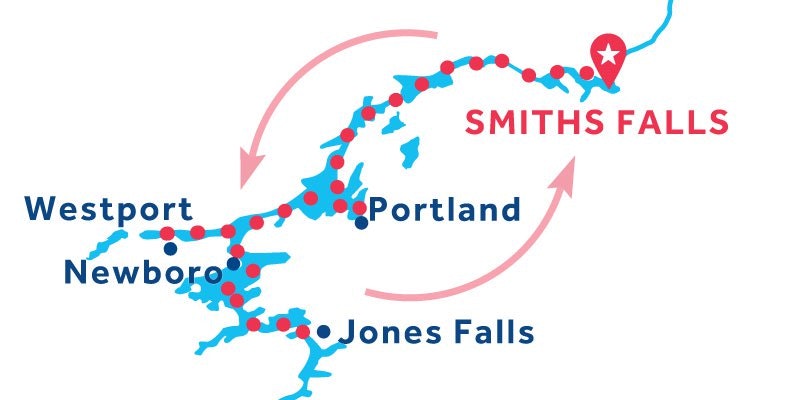 Χάρτης διαδρομής Smiths Falls - Jones Falls - Smiths Falls
