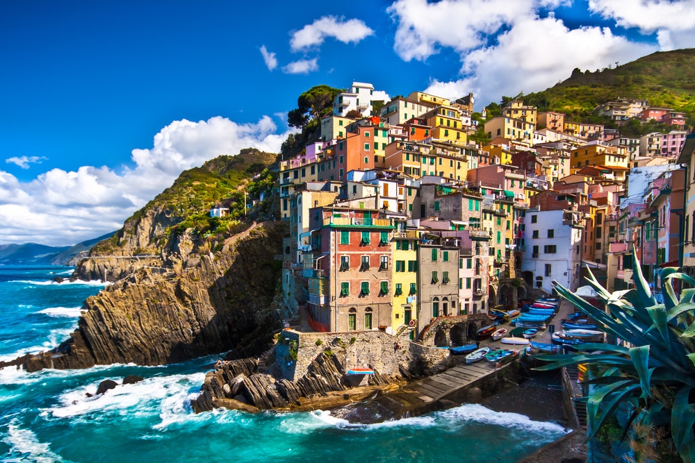 Riomaggiore is one of the five famous colourful villages of the Cinque Terre in Italy.