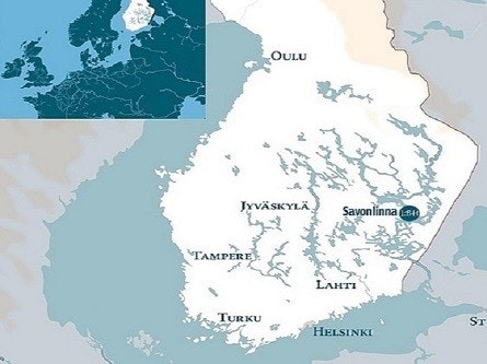 Mapa plavební oblasti regionu Savo, Finsko