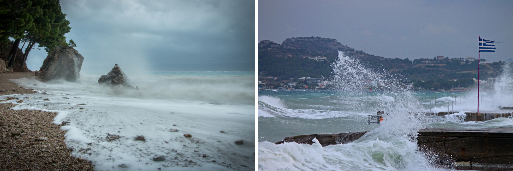 In Croatia and Greece, you may encounter unpleasant winds and weather.