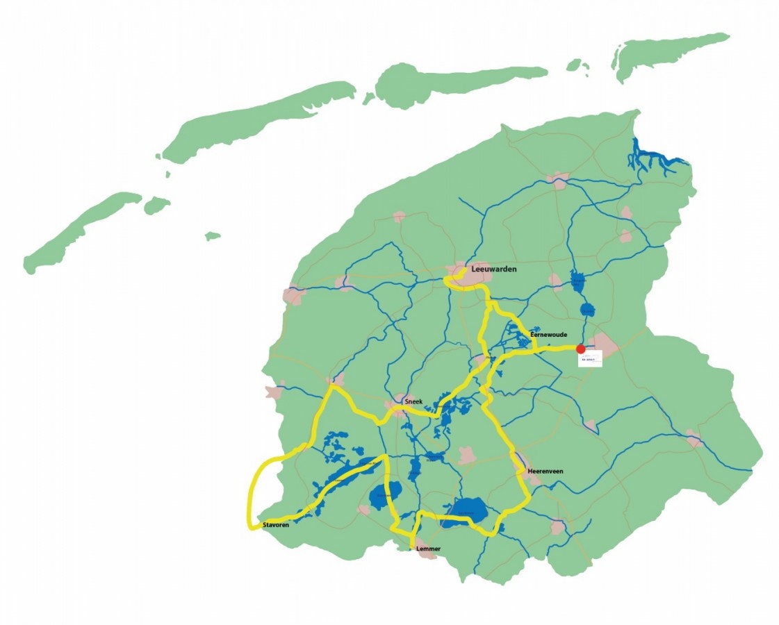 Ολλανδία, Friesland, χάρτης της περιοχής κρουαζιέρας