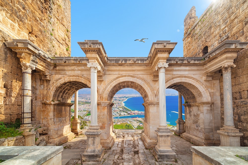 Hadrian's Gate Historical Monument in Antalya, Turkey