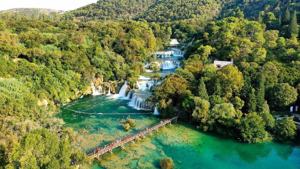 Krka kriokliai Krka nacionaliniame parke, Kroatijoje