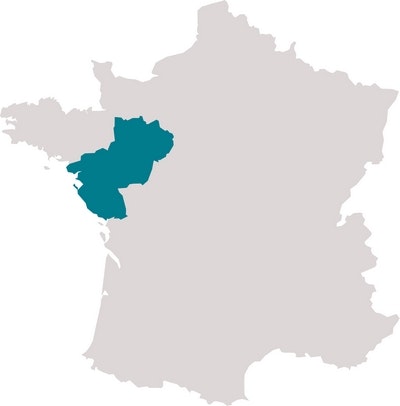 Mapa oblasti Anjou