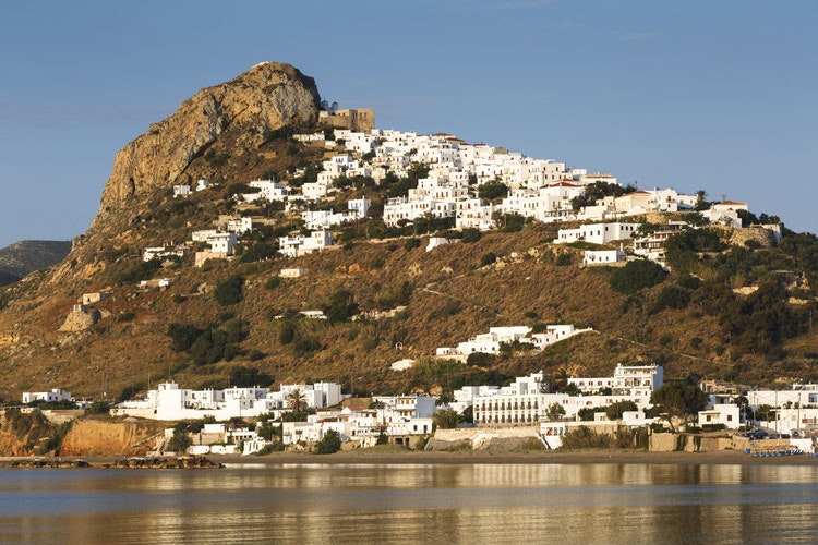 Skyros with a handful of white cube-like houses speaking of old times