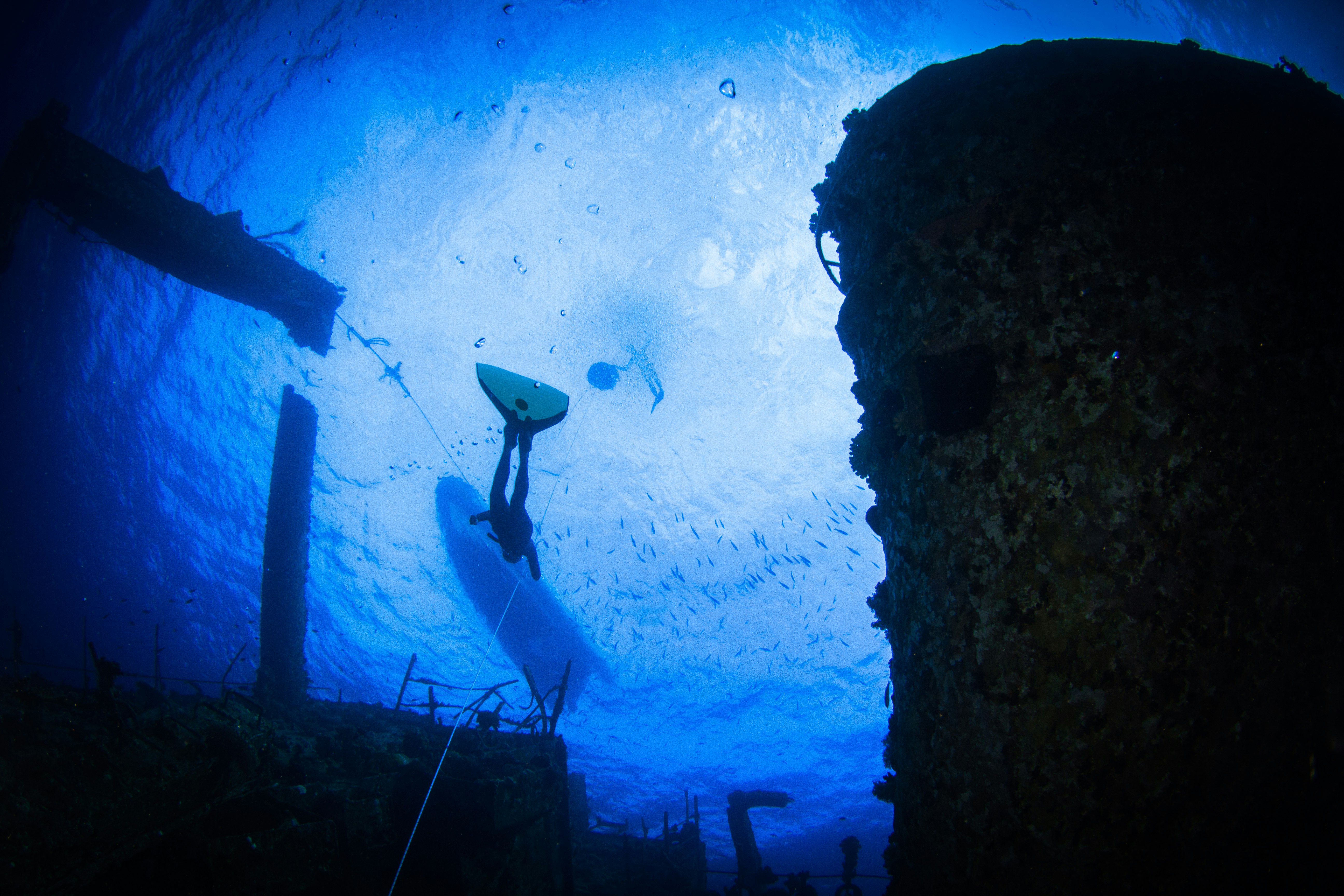 At some wrecks it pays to be an experienced freediver.