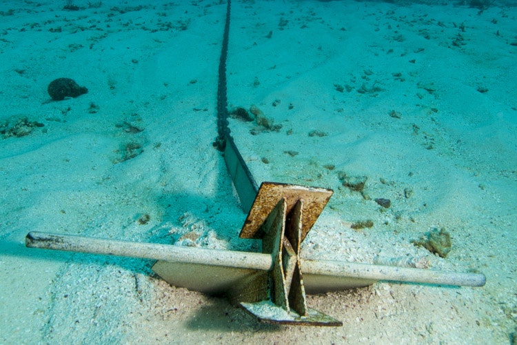 Check the condition of the anchor and chain even below the surface