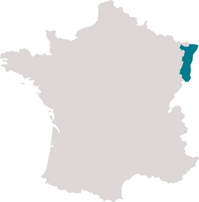 Mapa oblasti Alsasko