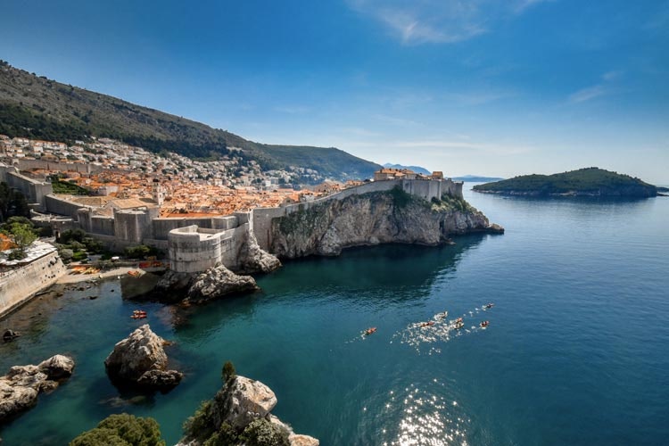 The impressive Dubrovnik walls and the island of Lokrum