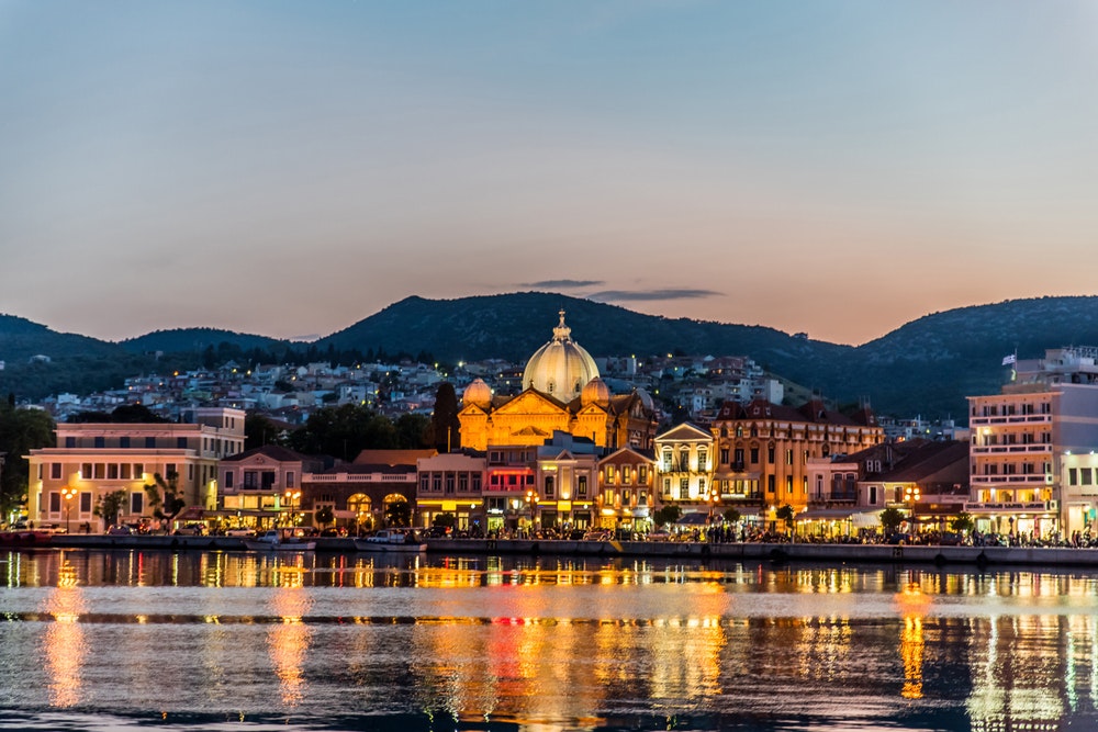 View of the capital city of the island of Lesvos - Mytilene.